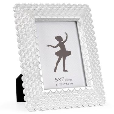 Imagem de Realyoo Porta-retrato com concha de 12 x 17 cm, moldura de resina com vidro temperado, decoração costeira, mesa e suporte de parede, para presente de casamento, dia das mães, praia, casa, sala de