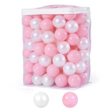 Imagem de Ball Pit Balls Heopeis Pearl Ocean 100 unidades de 5,6 cm rosa/branco 