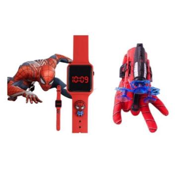 Imagem de Relógio e Luva lança dardos infantil brinquedo homem aranha - Smac