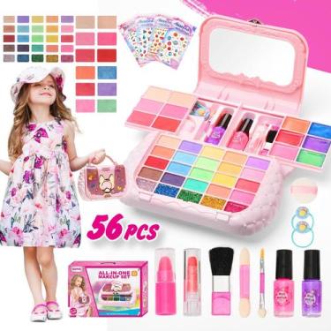 Imagem de Conjunto de maquiagem KUPOL Kids, seguro e lavável, com batom de sombr