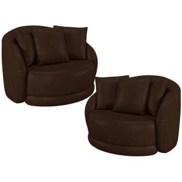 Imagem de Kit 02 Poltronas Decorativa Para Sala De Estar Base Giratória Witta M0