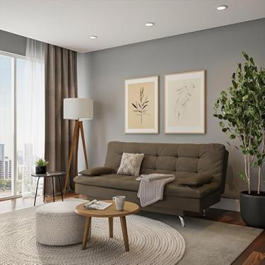 Imagem de Sofá-Cama 3 Lugares Casal Luxo Suede Café