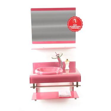 Imagem de Gabinete de Vidro 70cm para Banheiro Espanha - EKASA, Rosa
