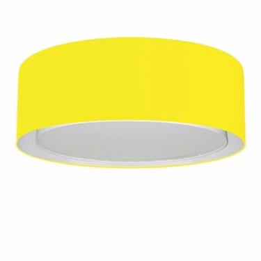 Imagem de Plafon Cilíndrico Duplo Vivare Md-3037 Cúpula Em Tecido 60x25cm - Bivolt Amarelo 127/220v