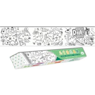 Imagem de Livro Infantil de Colorir Dino Rolo Adesivo 30CM X 3M - VMPM