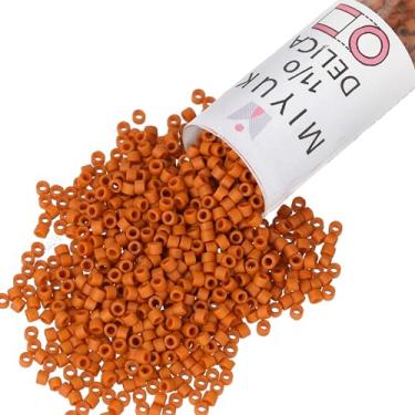 Imagem de Miyuki Contas de semente Delica, tamanho 11/0, tubo de 7,2 gramas, laranja queimado fosco 2287