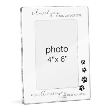 Imagem de FTRBXT Porta-retrato Memorial Pet Loss, presentes de luto de simpatia para perda de gato, cachorro, em memória de porta-retratos de acrílico, 10 x 15 cm