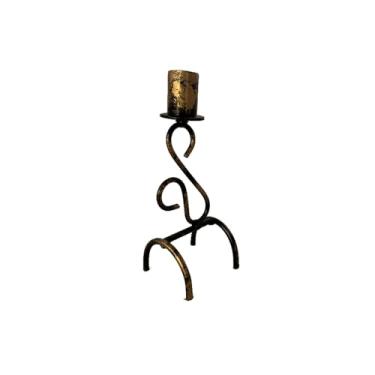 Imagem de Castiçal Candelabro de Metal Artesanal | Decoração Clássica e Sofisticada Elegante(1 VELA P MODELO 02)