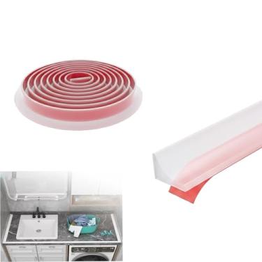 Imagem de Barragem de água limite de chuveiro de 2,8 m, barreira impermeável de silicone autoadesivo, à prova de vazamento, para chuveiros, banheiras, pias, para separação seca e úmida calafetagem acabamento de