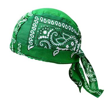 Imagem de oshhni Chapéus de bandana gorro, lenço de cabeça de algodão de secagem rápida para de patins, Verde