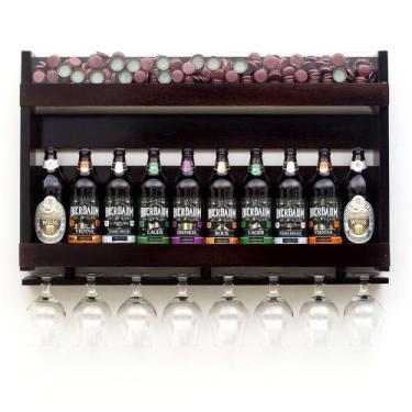 Imagem de Barzinho de Parede Adega de Madeira Cervejeira 10 Garrafas com Porta T