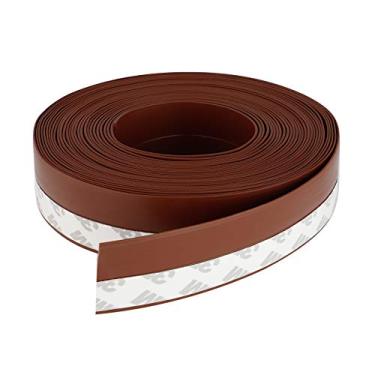 Imagem de Fita de vedação de portas de decapagem de clima de porta, fita de vedação de silicone de 6 m para batente de porta, adesivo para portas, janelas e aberturas de vidro de chuveiro (marrom, 35 mm)