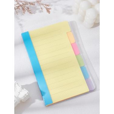 Imagem de 1 divisória colorida, abas adesivas para anotações, divisórias retangulares de papel com capa de plástico, bloco autoadesivo para escritório, escola, pastas de arquivos, 150 x 100 x 9 mm