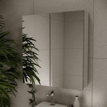 Imagem de Armário de Banheiro com Espelho Nature 2 Portas Nude 75 cm