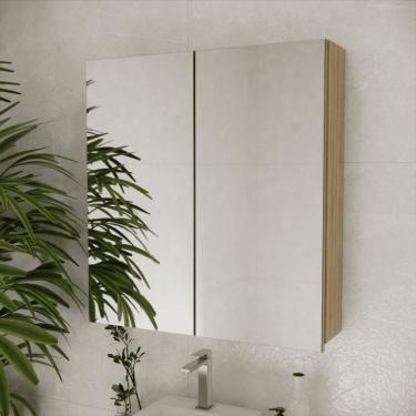 Imagem de Armário de Banheiro com Espelho Nature 2 Portas Carvalho 75 cm