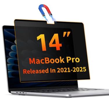 Imagem de Juvraixo Protetor de tela magnético de privacidade para Macbook Pro 14 polegadas (2021-2024, M1, M2, M3, M4), fosco removível privado antirreflexo de luz azul para laptop Mac Pro de 14 polegadas