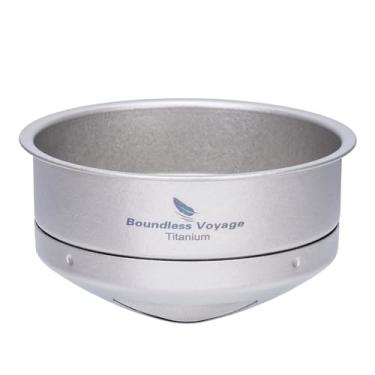 Imagem de Boundless Voyage Filtro e suporte de café de titânio reutilizável, gotejador sem papel de 100 malhas para acampamento, viagens e uso doméstico, leve, à prova de ferrugem, sem odor (Ti6001P prata