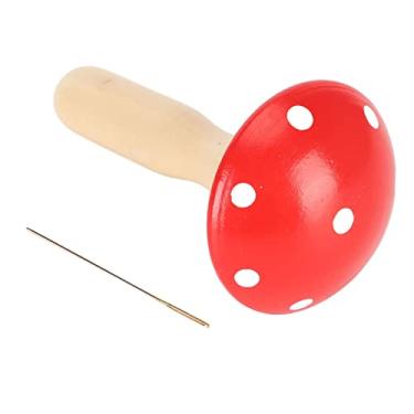 Imagem de Acouto Cogumelo Darning de Com Alça Curva Removível - Conjunto Darner de Cogumelo de Madeira Suavizando Reparos Em Meias, Calças, Suéteres e Muito Mais - Inclui Costura Fácil Com Agulha e