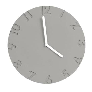 Imagem de Relógio de parede Relógio de parede redondo com design moderno e minimalista, funcionamento silencioso alimentado por bateria para decoração de casa(Gray)