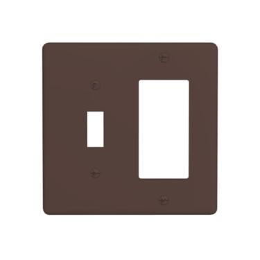 Imagem de JDAKHD Capas de tomada marrom chocolate rico tom terra 2 gangues placa decorativa interruptor de luz interruptor único interruptor 1 placa de parede basculante para tomadas elétricas capa de placa de