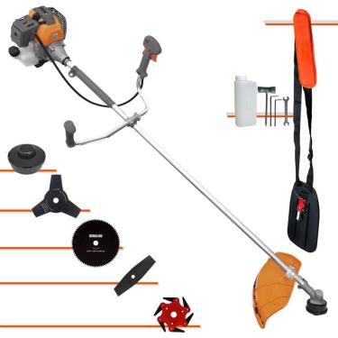 Imagem de Roçadeira Cortador de Grama Tekna RL430P À Gasolina 2T 43cc 1,7HP Com Carretel + Faca 2 Pontas + Faca 3 Pontas + Faca 6 Pontas e Faca 80 Dentes