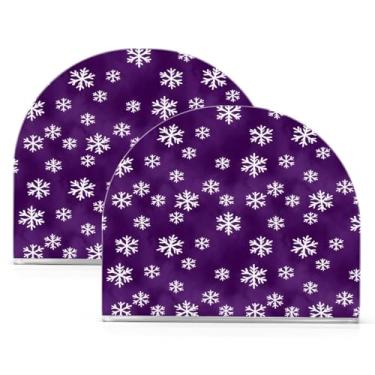 Imagem de Wassud Porta-guardanapos acrílico flocos de neve, dispensador de guardanapo de papel moderno para cozinha, sala de jantar, decoração de mesa de bancada 2 peças (comporta 50-60 guardanapos)