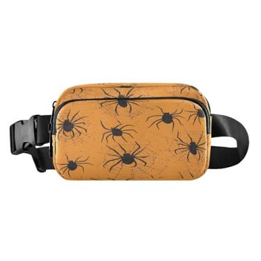 Imagem de CEBUGI Mini pochetes de caminhada para homens e mulheres, aranhas de Halloween, modernas, resistentes à água, com cinto ajustável para treino, viagem, corrida