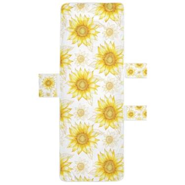 Imagem de STAYTOP Linda capa de toalha de cadeira de descanso de girassóis, capa de espreguiçadeira macia, capas de cadeira de praia com bolsos para jardim ao ar livre, pátio, pátio, banhos de sol, gramado, 215