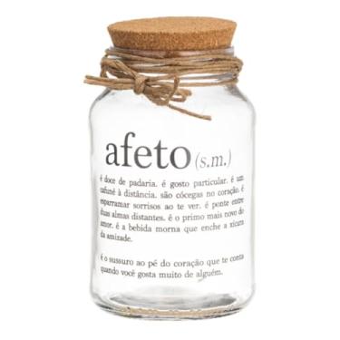 Imagem de Pote De Vidro Hermético 500ml Com Tampa De Rolha Para Armazenar Temperos, Biscoitos E Artesanato(Afeto)