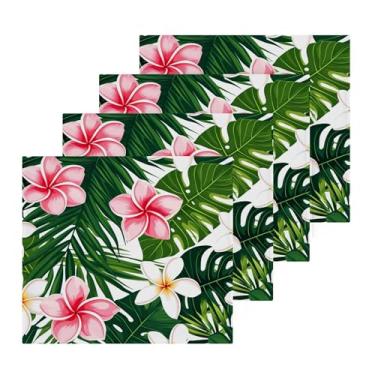 Imagem de Burbuja Pacote com 4 toalhas de banho Exotic Plant, algodão premium, máxima suavidade e absorção para toalhas de mão e rosto, 30,5 x 30,5 cm