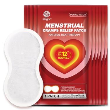 Imagem de KONGDY 10 contagens de adesivos de calor de alívio menstrual, adesivo de alívio de cólicas menstruais, adesivo portátil de aquecimento ativado por ar para dor abdominal inferior e nas costas
