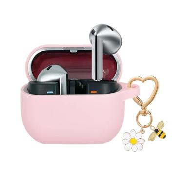 Imagem de QIMZBAAT Capa para Samsung Galaxy Buds 3 e Galaxy Buds 3 Pro e Bud 3 FE com chaveiro fofo de abelha, margarida, capa protetora de silicone macio para Samsung Galaxy Buds3 Series capa de carregamento