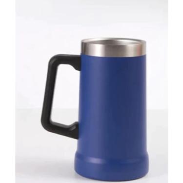 Imagem de Caneca Térmica Chopp Cerveja 710ml - Camada Dupla Em Inox 304, Mantém Bebidas Frias/Quentes, Anti-Vazamento Ideal para Churrasco e Bar(AZUL MARINHO)