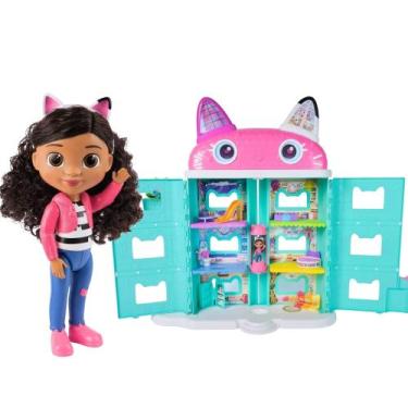 Imagem de COMP Kit Boneca Gabby 13" com orelhas de gato + Casa de Bonecas Gabbys