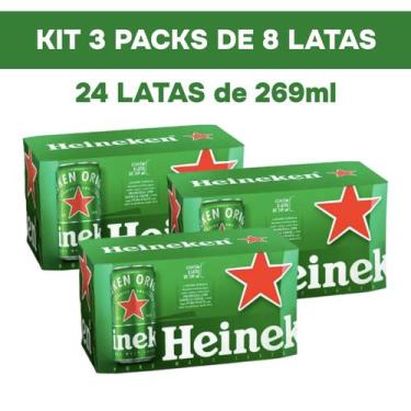 Imagem de Cerveja Lata 269ml Pack com 24 unidades Heineken