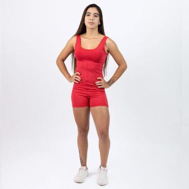 Imagem de Macaquinho De Academia Fitness Feminino Em Suplex - OXY SPORT, P, Verm