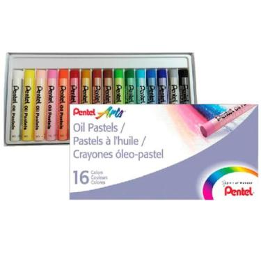 Imagem de Giz Pastel Oleoso Oil 16 Cores Pentel