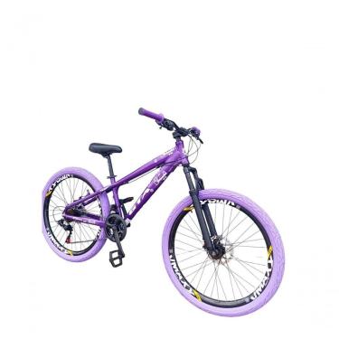 Imagem de Bicicleta Aro 26 Gta Rebel Freeride Downhill 21v Rodas Vmaxx Dh Freio A Disco Pneu Flame Roxo - Aro Preto
