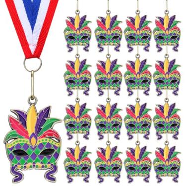 Imagem de Loetere 20 medalhas de dia de carnaval 5 cm medalhas de troféu de metal com fita para adultos festival festa ornamento competições prêmios