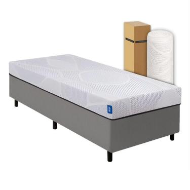 Imagem de Cama Box Solteiro Desmontável Marrom + Colchão Umaflex Fit Firm D33 17cm Altura - Orthocamas