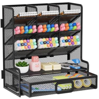 Imagem de Organizador de mesa Marbrasse Larger Mesh com gaveta para escritório p