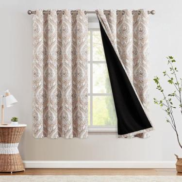 Imagem de Cortinas Blackout Jinchan Brown Damask Medallion 160x160cm