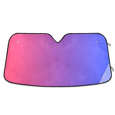 Imagem de Guarda-sol de para-brisa gradiente azul vermelho, para-sol para para-brisa, proteção UV para-sol dobrável para janela de carro, para SUV, para-sol de carro, acessórios de carro