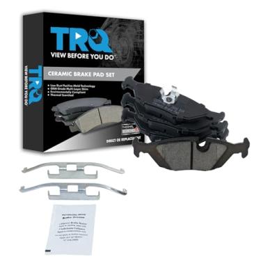 Imagem de TRQ Conjunto de pastilhas de freio de cerâmica Posi traseira para BMW 318i / 325e / 325i / 325is / 325ix / 524TD / 535is / 635csi / L6 / L7 / M5
