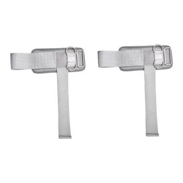 Imagem de Aymzbd 2x Munhequeiras de Levantamento de Peso com Argolas Duplas em D, Suportes de Pulso Acolchoados para Academia, Cinza 32x17.5cm