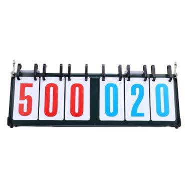 Imagem de RiToEasysports Placar, Placar de 6 Dígitos de Metal Portátil Flip Score Keeper Com Cartões de PVC para Basquete, Tênis de Mesa, Badminton, Esportes Internos e Externos