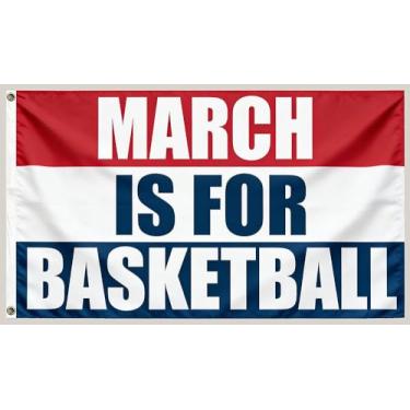Imagem de Março é para bandeira de basquete, 9,5 x 1,5 m, tema de festa para fãs de jogos esportivos decoração interna e externa caverna masculina