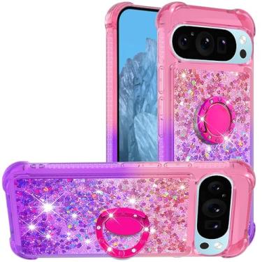 Imagem de Dinglijia Capa fina para Google Pixel 10 Pro, série areia movediça, glitter, fluindo, líquido, flutuante, TPU (poliuretano termoplástico), capa com cantos reforçados para Google Pixel 10 Pro, YBLSZJ
