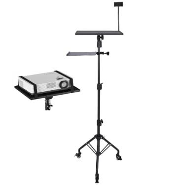 Imagem de POCREATION Suporte para Projetor Alloy, Altura Ajustável Com Rodas e Travas, Tripé Portátil para Consoles de Jogos, Equipamentos Visuais Domésticos, Projetores