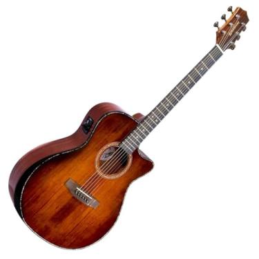 Imagem de Violão Eletro-Acústico Waldman Tampo Sólido GCEX-1841 FSB Aço Com Bag